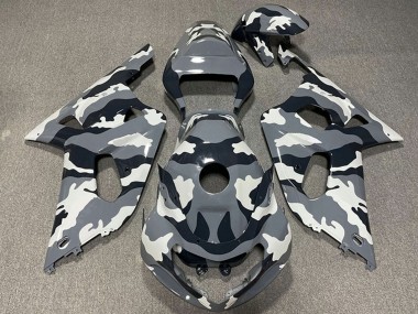 Carénages Moto Suzuki GSXR 600 / GSXR 750 2001-2003 - Gris Noir Blanc Camouflage