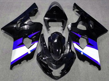 Carénages Moto Suzuki GSXR 600 / GSXR 750 2004-2005 - Noir Brillant Bleu Blanc