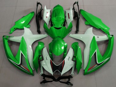 Carénages Moto Suzuki GSXR 600 / GSXR 750 2008-2010 - Blanc Vert Noir Rouge