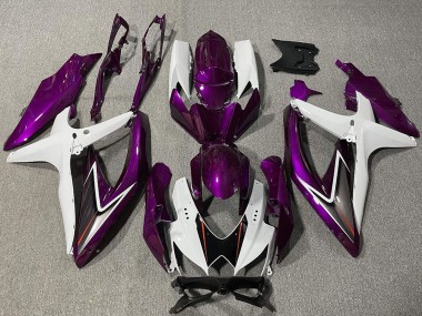 Carénage Moto Suzuki GSXR 600 / GSXR 750 2008-2010 - Blanc Violet Noir