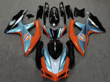 Carénages Moto Suzuki GSXR 600 / GSXR 750 2008-2010 - Orange Bleu Noir Gulf