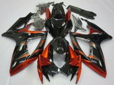 Carénages Moto Suzuki GSXR 600 / GSXR 750 2006-2007 - Orange Noir Brillant