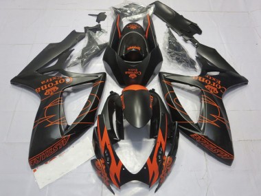 Carénages Moto Suzuki GSXR 600 / GSXR 750 2006-2007 - Noir Mat Orange Corona Extra Alstare Motul