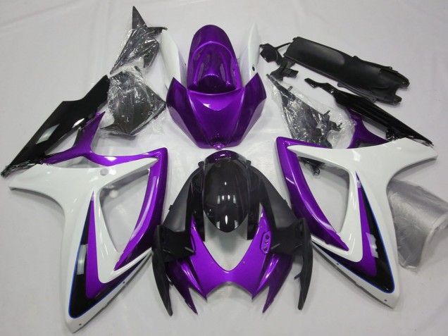 Carénages Moto Suzuki GSXR 600 / GSXR 750 2006-2007 - Violet Blanc Noir Brillant