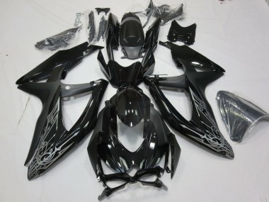 Carénages Moto Suzuki GSXR 600 / GSXR 750 2008-2010 - Noir Brillant Argent