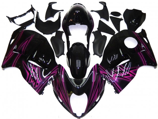 Carénages Moto Suzuki GSXR 1300 1996-2007 - Noir Brillant Violet Flamme