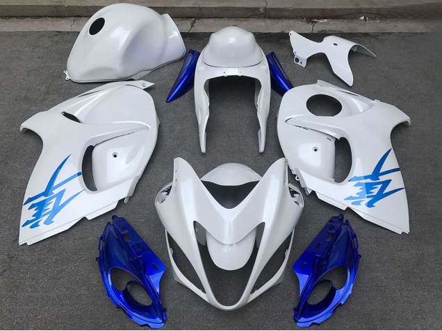 Carénages Moto Suzuki GSXR 1300 2008-2020 - Blanc Brillant Bleu