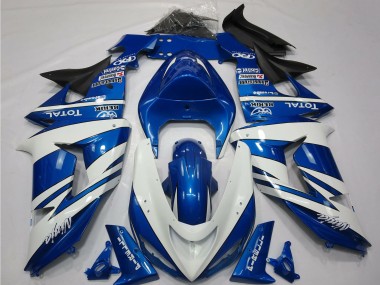 Carénages Moto Kawasaki ZX10R 2006-2007 - Bleu Blanc Noir