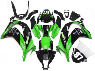 Carénages Moto Kawasaki ZX10R 2016-2020 - Vert Noir Brillant Team Vert Étoile 87