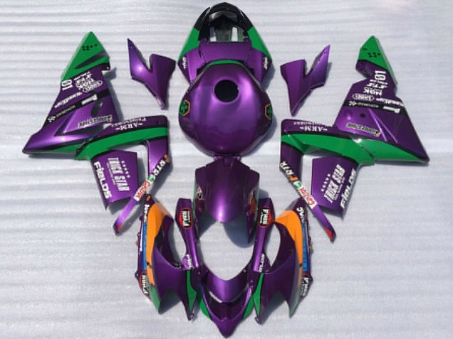 Carénages Moto Kawasaki ZX10R 2004-2005 - Violet Vert Trick Star