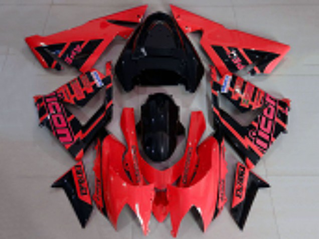 Carénages Moto Kawasaki ZX10R 2004-2005 - Rouge Noir Logo