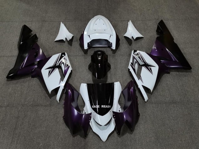 Carénages Moto Kawasaki ZX10R 2004-2005 - Blanc Violet Noir