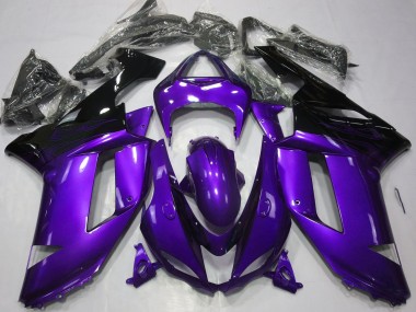 Carénages Moto Kawasaki ZX6R 2007-2008 - Violet Brillant Noir
