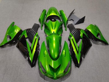 Carénages Moto Kawasaki ZX14R 2006-2011 - Vert Noir Brillant