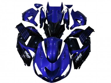Carénages Moto Kawasaki ZX14R 2006-2011 - Bleu Noir Brillant Blanc Ninja