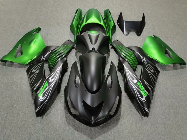 Carénages Moto Kawasaki ZX14R 2006-2011 - Vert Noir Mat