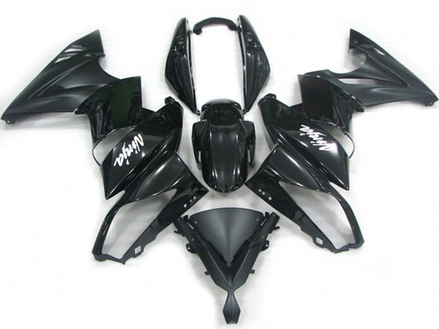 Carénages Moto Kawasaki Ninja 650R 2009-2011 - Noir Brillant Noir Mat Blanc Décalque