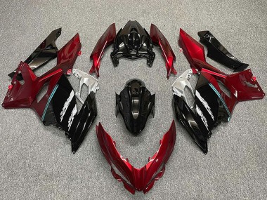 Carénages Moto Kawasaki Ninja 400 2018-2024 - Rouge Noir Brillant