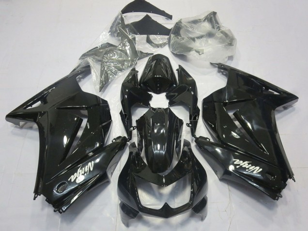 Carénages Moto Kawasaki Ninja 250 2008-2012 - Noir Brillant Blanc Ninja