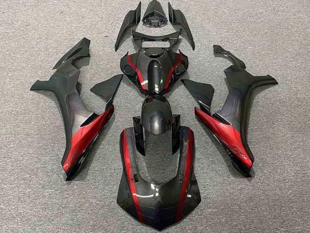Carénages Moto Yamaha R1 2015-2019 - Fibre de Carbone Style Rouge