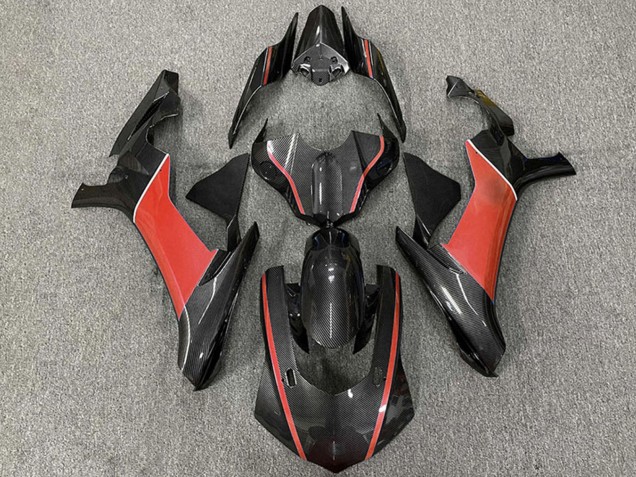 Carénages Moto Yamaha R1 2015-2019 - Fibre de Carbone Rouge