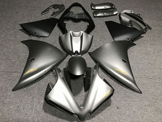 Carénages Moto Yamaha R1 2012-2014 - Gris Mat Or Décalque