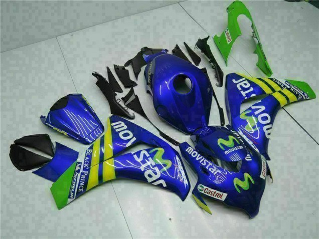 Carénages Moto Honda CBR1000RR 2008-2011 - Bleu Jaune Vert MoviStar Castrol