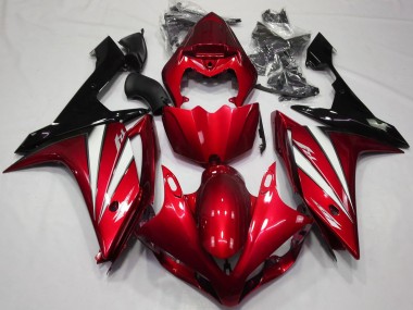 Carénages Moto Yamaha R1 2007-2008 - Rouge Blanc Noir