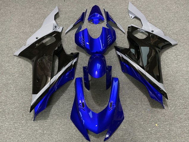 Carénages Moto Yamaha R6 2017-2023 - Gris Bleu Noir Brillant