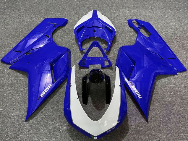 Carénages Moto Ducati 1198 2007-2014 - Bleu Brillant Blanc
