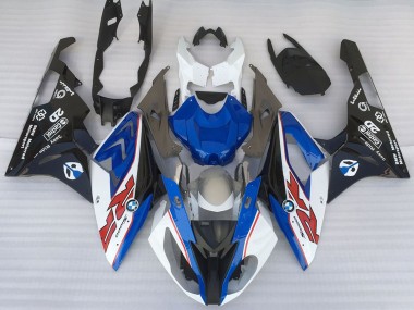 Carénages Moto BMW S1000RR 2015-2016 - Blanc Bleu Noir Mat OEM Style