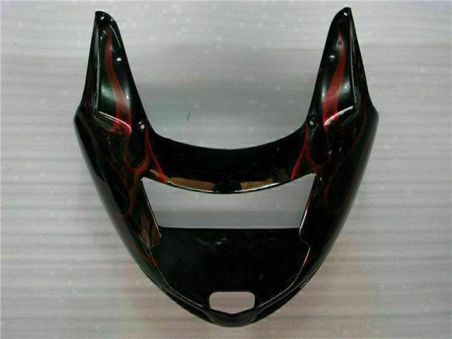 Carénage Moto ABS Honda CBR1100XX Blackbird 1996-2007 - Noir Brillant Rouge Flamme