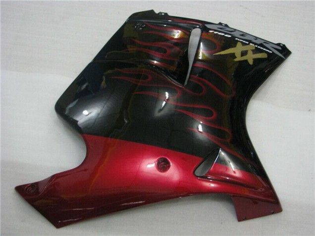 Carénages Moto ABS Honda CBR1100XX Blackbird 1996-2007 - Noir Brillant Rouge Flamme