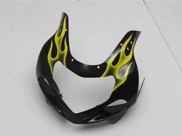 Carénages Moto Suzuki GSXR 600/750 2001-2003 - Noir Brillant Jaune Flamme