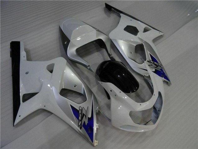 Carénages Moto Suzuki GSXR 600/750 2001-2003 - Blanc Argent Bleu Noir