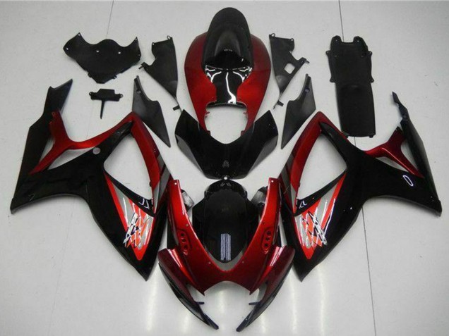 Carénage Moto Suzuki GSXR 600/750 2006-2007 - Rouge Noir Brillant