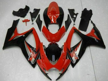 Carénages Moto Suzuki GSXR 600/750 2006-2007 - Rouge Noir Brillant