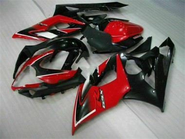 Carénages Moto Suzuki GSXR 1000 2005-2006 - Rouge Noir Brillant Noir Mat