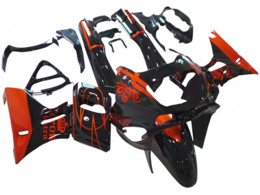 Carénages Moto Kawasaki ZZR600 1998-2003 - Noir Brillant Rouge Corona Extra