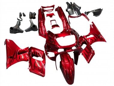 Carénages Moto Kawasaki ZZR600 1998-2003 - Rouge Noir Flamme