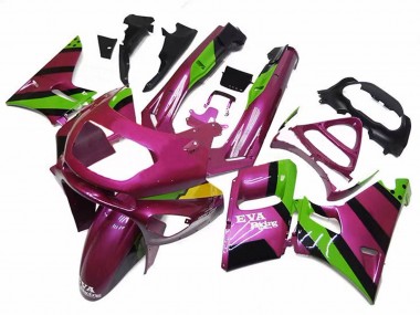 Carénages Moto Kawasaki ZZR600 1998-2003 - Rose Foncé Vert EVA Courses