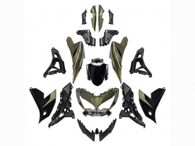 Carénages Moto Kawasaki Versys 650 2021-2024 - Vert Foncé Noir