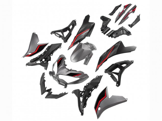 Carénages Moto Kawasaki Versys 650 2021-2024 - Gris Rouge Noir