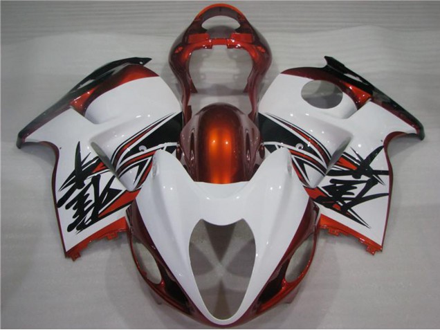 Carénages Moto Suzuki GSXR 1300 Hayabusa 1996-2007 - Blanc Orange Noir