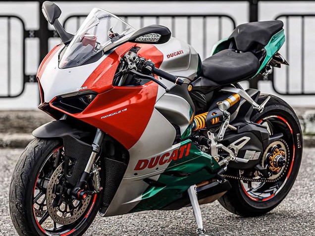 Carénages Moto Ducati Panigale V2 2020-2024 - Argent Rouge Vert