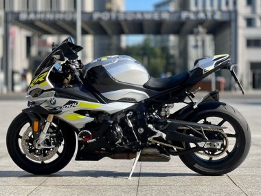 Carénages Moto BMW S1000RR 2023-2024 - Argent Jaune Fibre de Carbone