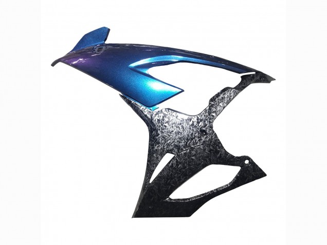 Carénages Moto BMW S1000RR 2019-2022 - Pente Bleu Violet Fibre de Carbone Forgée