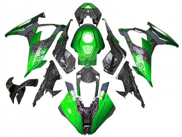Carénages Moto BMW S1000RR 2019-2022 - Vert Fibre de Carbone Forgée