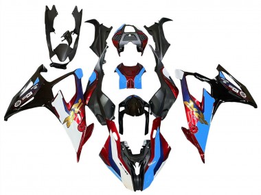 Carénages Moto BMW S1000RR 2019-2022 - Noir Rouge Bleu