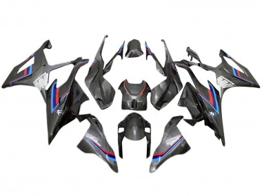 Carénage Moto BMW S1000RR 2019-2022 - Noir Bleu Rouge Fibre de Carbone